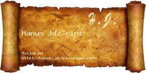 Hanus Jácint névjegykártya